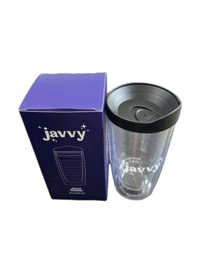 Javvy Tumbler w/lid 16oz New in Box Better Coffee Made Easy Iced Coffee Cup